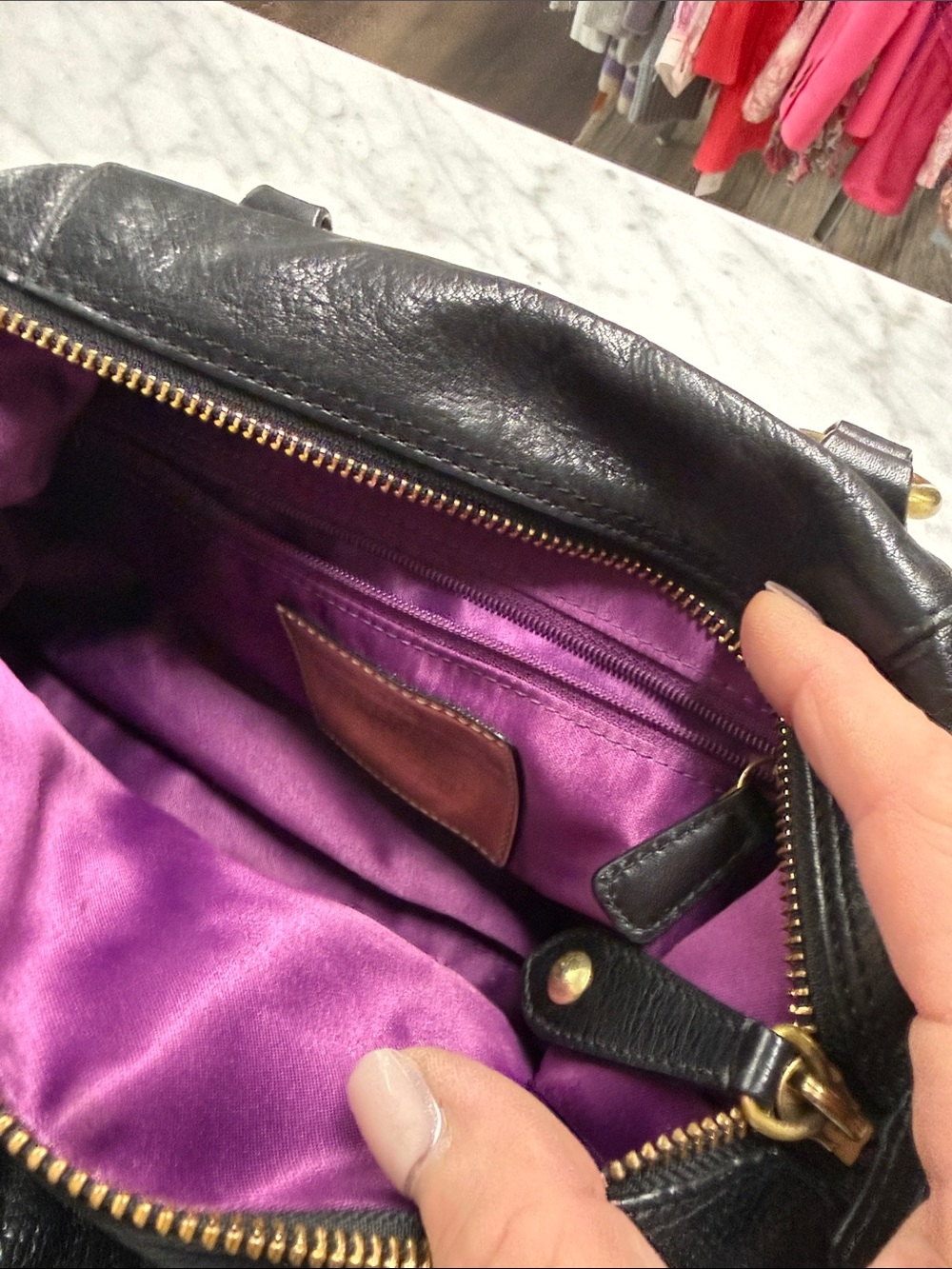 COACH Black Leather Madison Sabrina Satchel Handbag - Picture 9 of 16